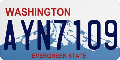 WA license plate AYN7109