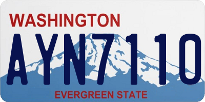 WA license plate AYN7110