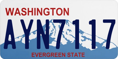 WA license plate AYN7117