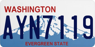 WA license plate AYN7119