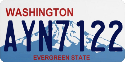 WA license plate AYN7122