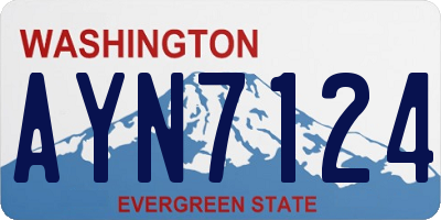 WA license plate AYN7124