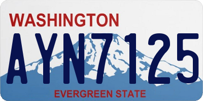 WA license plate AYN7125