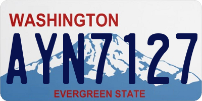 WA license plate AYN7127