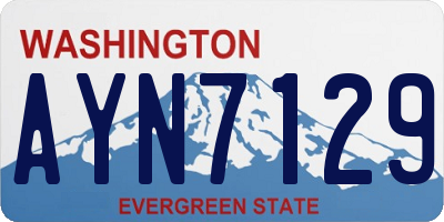 WA license plate AYN7129