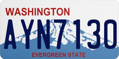 WA license plate AYN7130