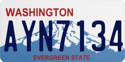 WA license plate AYN7134