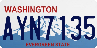 WA license plate AYN7135