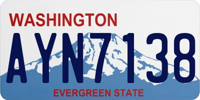 WA license plate AYN7138