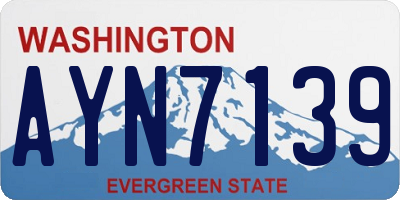 WA license plate AYN7139