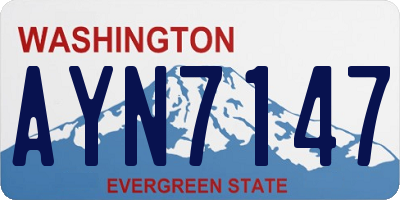 WA license plate AYN7147