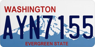 WA license plate AYN7155