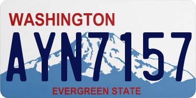 WA license plate AYN7157