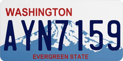 WA license plate AYN7159