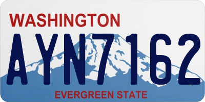 WA license plate AYN7162