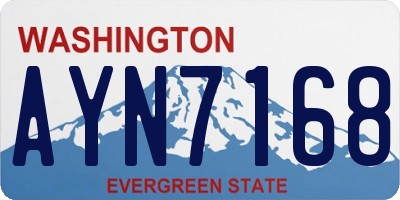 WA license plate AYN7168
