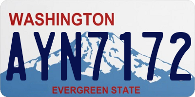 WA license plate AYN7172