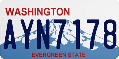 WA license plate AYN7178