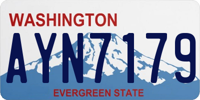 WA license plate AYN7179