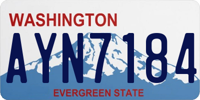 WA license plate AYN7184