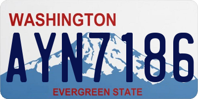 WA license plate AYN7186