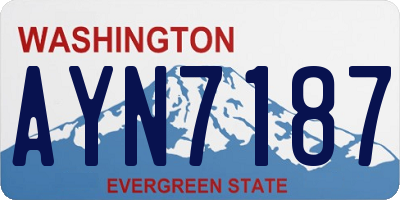 WA license plate AYN7187