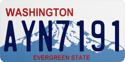 WA license plate AYN7191