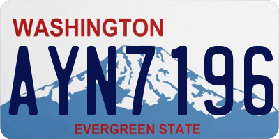 WA license plate AYN7196