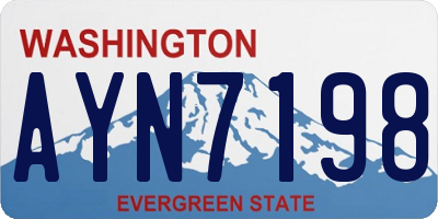 WA license plate AYN7198