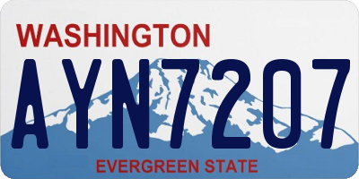 WA license plate AYN7207