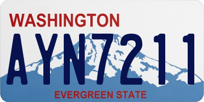 WA license plate AYN7211