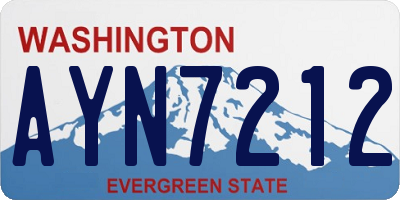 WA license plate AYN7212