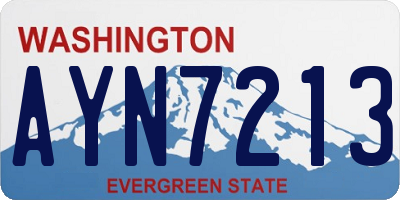 WA license plate AYN7213