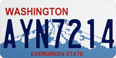 WA license plate AYN7214