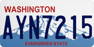 WA license plate AYN7215