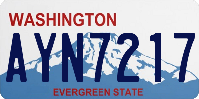 WA license plate AYN7217