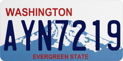 WA license plate AYN7219
