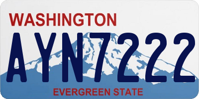 WA license plate AYN7222