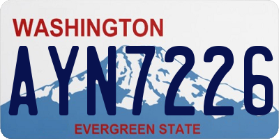 WA license plate AYN7226