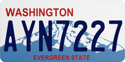 WA license plate AYN7227