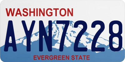 WA license plate AYN7228