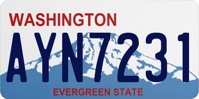 WA license plate AYN7231