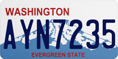 WA license plate AYN7235