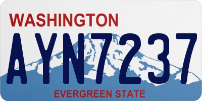 WA license plate AYN7237