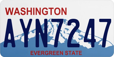 WA license plate AYN7247