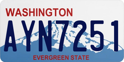 WA license plate AYN7251