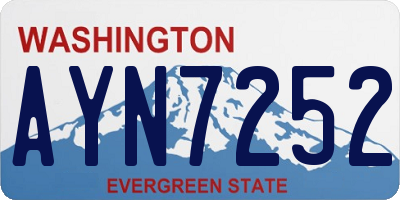 WA license plate AYN7252
