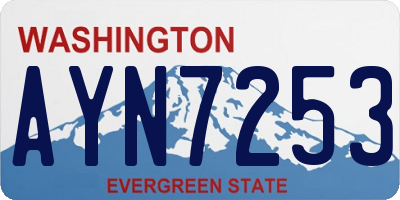 WA license plate AYN7253