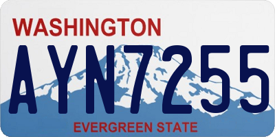 WA license plate AYN7255