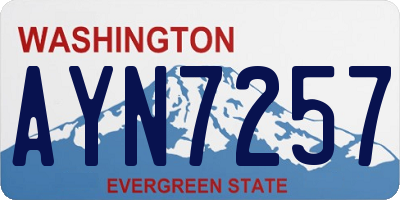 WA license plate AYN7257